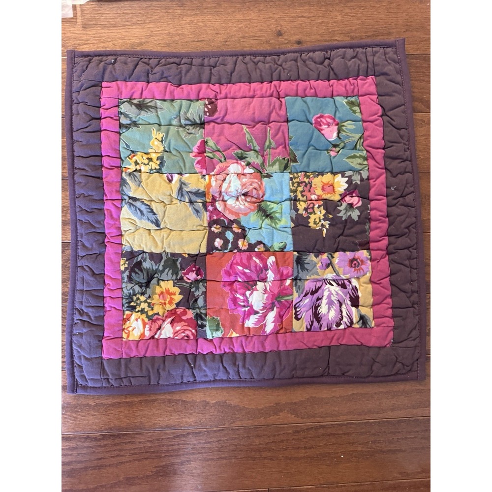 Set of 4 The Company Store Potpourri Quilted Floral Patchwork Shams Cotton